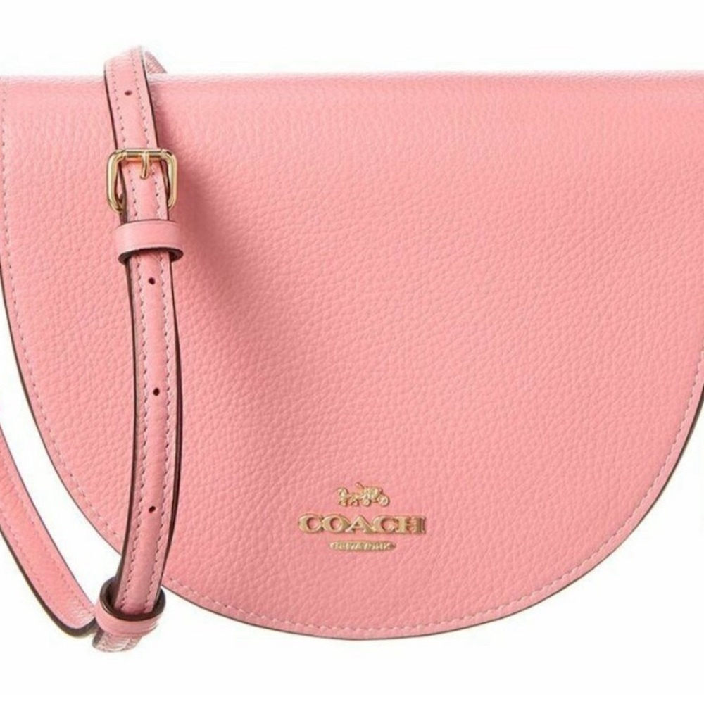 EUC Coach Ellen crossbody in pink pebbled leather with gold hardware